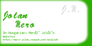 jolan mero business card